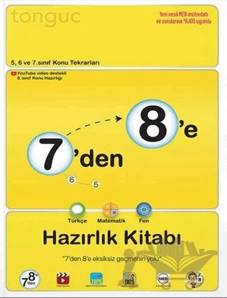 7'den 8'e Hazırlık Kitabı – Kolektif – Tonguç Akademi kitap kapağı