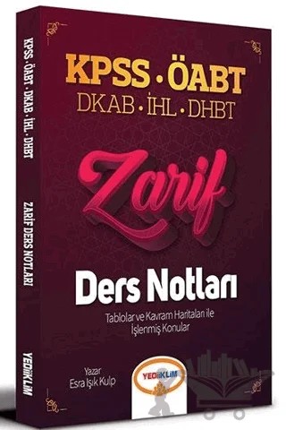 2021 ÖABT Din Kültürü ve Ahlak Bilgisi Öğretmenliği DKAP-İHL-DHBT Zarif Ders Notları – Esra Işık Kulp – Yediiklim Yayınları kitap kapağı