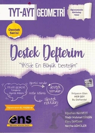 TYT AYT Geometri Destek Defterim – Oğuzhan Kahveci, Nadir Mehmet Girgin – ENS Yayınları kitap kapağı