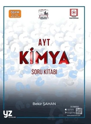 YZ YKS AYT Kimya Soru Kitabı – Bekir Şahan – YZ Yayınları kitap kapağı