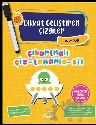 Uzay - Dikkat Geliştiren Çizgiler – Kolektif – Floki Çocuk kitap kapağı