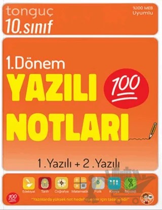 10. Sınıf Yazılı Notları 1. Dönem 1 ve 2. Yazılı – Kolektif – Tonguç Akademi kitap kapağı