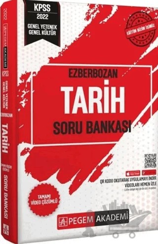 2022 KPSS Genel Yetenek Genel Kültür Ezberbozan Tarih Soru Bankası – Kolektif – Pegem Akademi Yayıncılık kitap kapağı