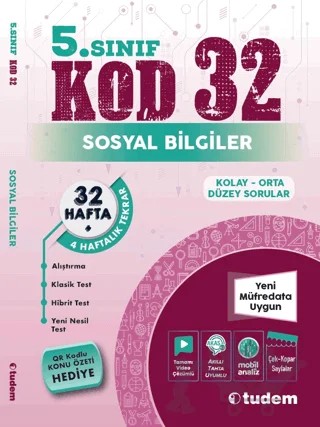 5. Sınıf Sosyal Bilgiler Kod 32 – Kolektif – Tudem Yayınları - Bayilik kitap kapağı