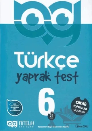 6. Sınıf Türkçe 24 Yaprak Test – Kenan Zorlu – Nitelik Yayınları - Bayilik kitap kapağı