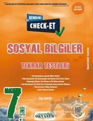 7. Sınıf Kendini Check - Et Sosyal Bilgiler Tekrar Testleri – Eda Eşkin Duray – Okyanus Yayınları kitap kapağı