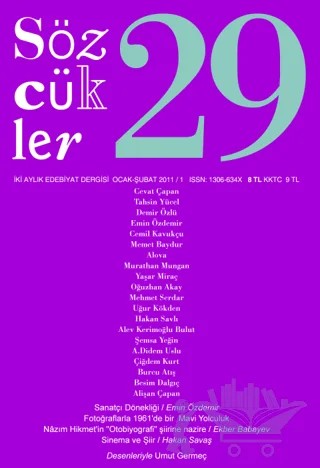Sözcükler Dergisi Sayı: 29 Ocak - Şubat 2011 – Sözcükler Yayınları kitap kapağı