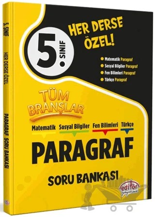 5. Sınıf Tüm Branşlar Paragraf Soru Bankası – Kolektif – Editör Yayınevi kitap kapağı