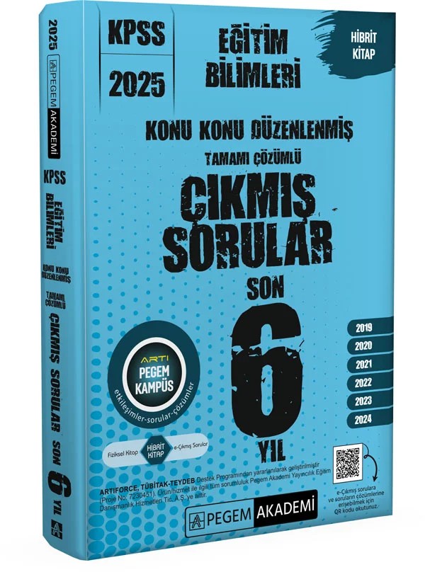2025 KPSS Eğitim Bilimleri Konu Konu Düzenlenmiş Tamamı Çözümlü Çıkmış Sorular Son 6 Yıl – Kolektif – Pegem Akademi Yayıncılık kitap kapağı