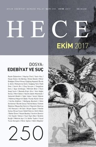 Hece Aylık Edebiyat Dergisi Sayı: 250 - Ekim 2017 – Hece Dergisi kitap kapağı