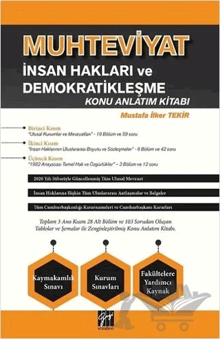Muhteviyat İnsan Hakları ve Demokratikleşme Konu Anlatım Kitabı – Mustafa İlker Tekir – Gazi Kitabevi kitap kapağı