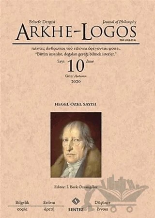 Arkhe - Logos Felsefe Dergisi Sayı: 10 Güz 2020 – Arkhe - Logos Dergisi kitap kapağı