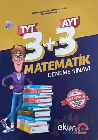 TYT AYT Matematik Deneme Sınavı 3 + 3 – Kolektif – Eküri Yayınları kitap kapağı