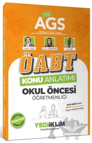 2025 MEB AGS ÖABT Okul Öncesi Öğretmenliği Konu Anlatımı – Cennet Karataştan, Can Köni, Bülent Tanık – Yediiklim Yayınları kitap kapağı