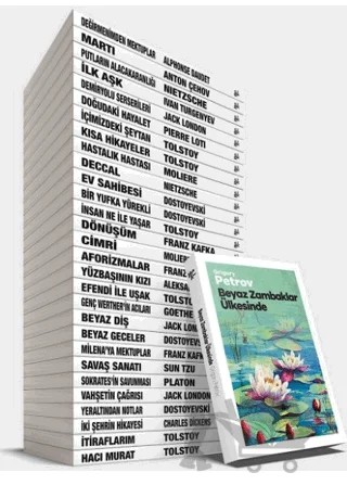 Dünya Klasikleri Seti - 30 Kitap – Aleksandr Puşkin, Alphonse Daudet, Anton Pavloviç Çehov, Charles Dickens, Franz Kafka, Friedrich Wilhelm Nietzsche, Fyodor Mihayloviç Dostoyevski, Ivan Sergeyeviç Turgenyev, Jack London, Johann Wolfgang Von Goethe, Moliere, Pierre Loti, Platon (Eflatun), Sun Tzu, Grıgory Petrov, 1 yazar daha – Halk Kitabevi kitap kapağı