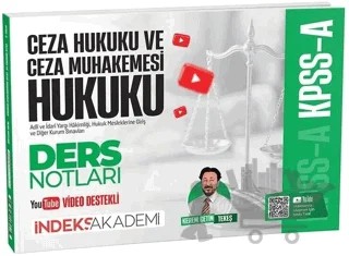 KPSS A Grubu Ceza Hukuku ve Ceza Muhakemesi Hukuku Video Ders Notları – Kerem Çetin Tekeş – İndeks Akademi Yayıncılık kitap kapağı