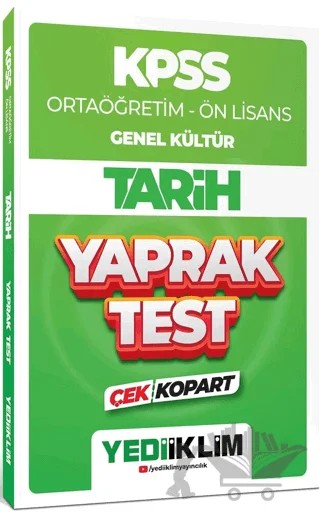 2024 KPSS Ortaöğretim - Ön Lisans Genel Kültür Tarih Çek Kopart Yaprak Test – Kolektif – Yediiklim Yayınları kitap kapağı