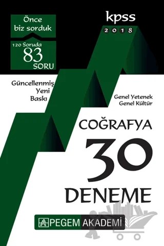 2018 KPSS Genel Yetenek Genel Kültür Coğrafya 30 Deneme – Mustafa Mervan Demir, Önder Cengiz – Pegem Akademi Yayıncılık kitap kapağı