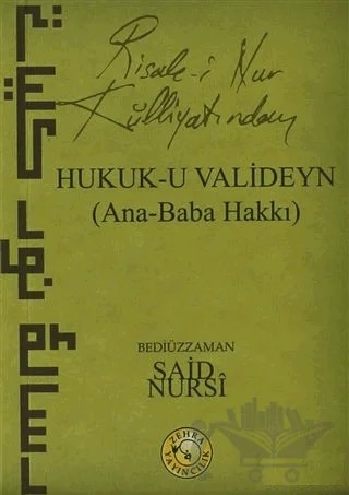 Hukuk-U Valideyn (Mini Boy) – Bediüzzaman Said Nursi – Zehra Yayıncılık kitap kapağı