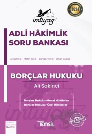 İmtiyaz Adli Hakimlik Soru Bankası Borçlar Hukuku Genel Hükümler - Özel Hükümler – Ali Sakinci – Temsil Kitap kitap kapağı