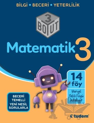 3. Sınıf Matematik 3 Boyut – Kolektif – Tudem Yayınları - Bayilik kitap kapağı