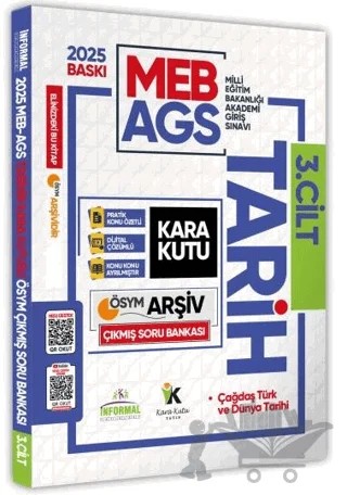 2025 MEB-AGS Tarih Kara Kutusu 3.Cilt ÖSYM Çıkmış Soru Havuzu Bankası Konu Özetli Video/PDF Çözümlü – Kolektif – Karakutu Yayın kitap kapağı