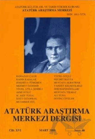 Atatürk Araştırma Merkezi Dergisi Cilt: 16 Mart: 2000 Sayı: 46 – Atatürk Araştırma Merkezi kitap kapağı