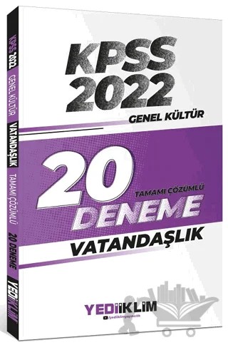 2022 KPSS Vatandaşlık 20 Deneme Çözümlü – Kolektif – Yediiklim Yayınları kitap kapağı