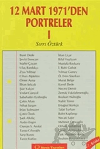 12 Mart 1971’den Portreler Cilt: 1 – Sırrı Öztürk – Sorun Yayınları kitap kapağı