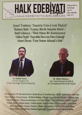 Halk Edebiyatı Dergisi Sayı: 39 Kasım-Aralık 2020 – Halk Edebiyatı Dergisi Yayınları kitap kapağı