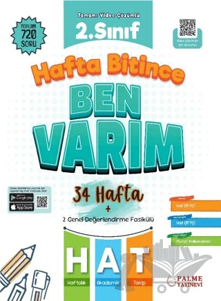 2. Sınıf Hafta Bitince Ben Varım (34 Hafta) – Nail Çiftçi, Murat Kalkandelen – Palme Yayınları kitap kapağı