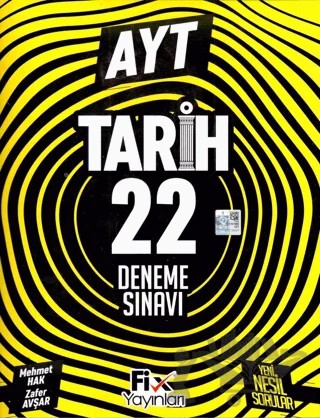 2023 AYT Tarih 22 Denemeleri – Zafer Avşar, Mehmet Hak – Fix Yayınları kitap kapağı