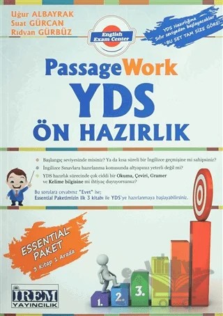 PassageWork YDS Ön Hazırlık Seviye: 1-2-3 – Rıdvan Gürbüz, Suat Gürcan, Uğur Albayrak – İrem Yayıncılık kitap kapağı