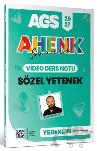 2027 MEB AGS Ahenk Serisi Sözel Yetenek Video Ders Notları – Yusuf Bayraktar – Yediiklim Yayınları kitap kapağı