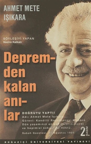 Depremden Kalan Anılar – Ahmet Mete Işıkara – Boğaziçi Üniversitesi Yayınevi kitap kapağı