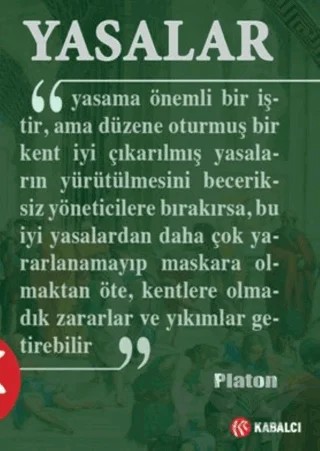 Yasalar – Platon (Eflatun) – Kabalcı Yayınevi - Doruk Yayınları kitap kapağı