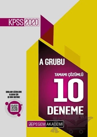 2020 KPSS A Grubu Tamamı Çözümlü 10 Deneme – Kolektif – Pegem Akademi Yayıncılık kitap kapağı