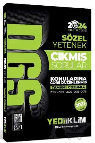 2024 DGS Sözel Yetenek Tamamı Çözümlü Konularına Göre Çıkmış Sorular – Kolektif – Yediiklim Yayınları kitap kapağı
