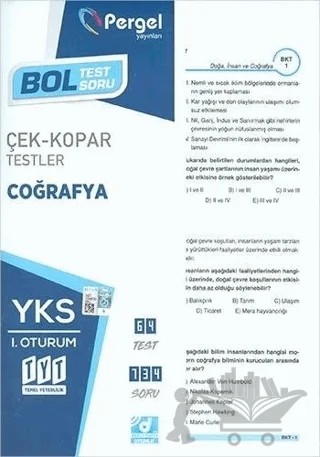 TYT Birinci Oturum Coğrafya Test – Kolektif – Pergel Yayınları kitap kapağı
