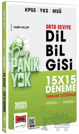 2025 KPSS YKS MSÜ Tamamı Çözümlü Panik Yok Orta Seviye Dil Bilgisi 15x15 Deneme – Yamin Yalçın – Yargı Yayınevi kitap kapağı