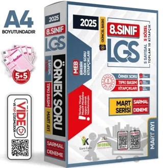 2025 8. Sınıf LGS Mart Ayı MEB Örnek Soru Tıpkı Basım 5li Sarmal Deneme Paketi Video/PDF Çözümlü – Kolektif – Karakutu Yayın kitap kapağı