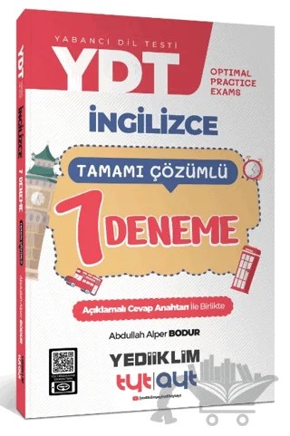YDT Optimal Practice Exams Tamamı Çözümlü 7 Deneme – Abdullah Alper Bodur – Yediiklim Yayınları kitap kapağı