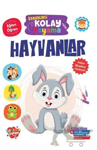 Etkinlikli Kolay Boyama - Hayvanlar – Kolektif – Boyama Zamanı kitap kapağı