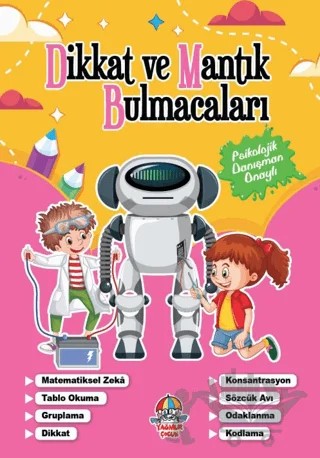 Dikkat Ve Mantık Bulmacaları - Pembe Kitap – Kolektif – Yağmur Çocuk kitap kapağı