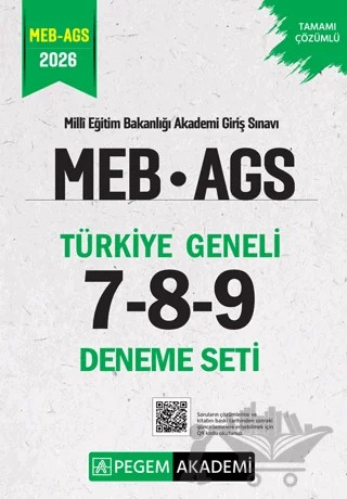 2026 MEB AGS Tamamı Çözümlü Türkiye Geneli 7-8-9 (3'lü Deneme Seti) – Kolektif – Pegem Akademi Yayıncılık kitap kapağı