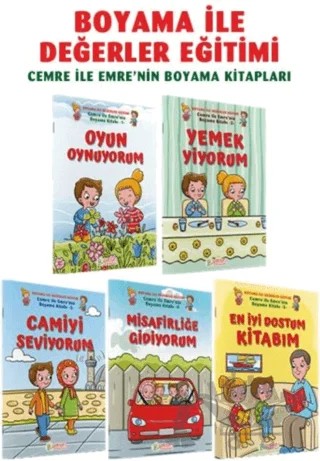 Cemre ile Emre'nin Boyama Kitapları (5 Cilt) – Salih Zeki Meriç, Murat Yılmaz Tanhu – Pırıltı Kitapları - Erkam kitap kapağı