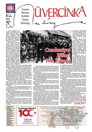 Üvercinka Dergisi: 107 - 108 - Eylül Ekim 2023 – Üvercinka Dergisi kitap kapağı