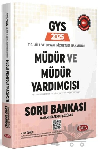 T.C. Aile ve Sosyal Hizmetler Bakanlığı GYS Müdür ve Müdür Yardımcısı Soru Bankası - Karekod Çözümlü – Kolektif – Data Yayınları kitap kapağı
