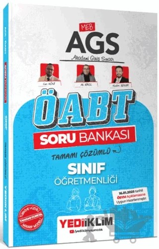 2025 MEB AGS ÖABT Sınıf Öğretmenliği Tamamı Çözümlü Soru Bankası – Can Köni, Ali Birol, Nedim Bekar – Yediiklim Yayınları kitap kapağı