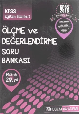 2016 KPSS Ölçme ve Değerlendirme Soru Bankası – Kolektif – Pegem Akademi Yayıncılık kitap kapağı